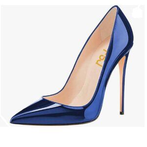 FSJ Royalblue Pointed Toe Pumps High Heel Sexy Stilettos Slip On Office Shoes